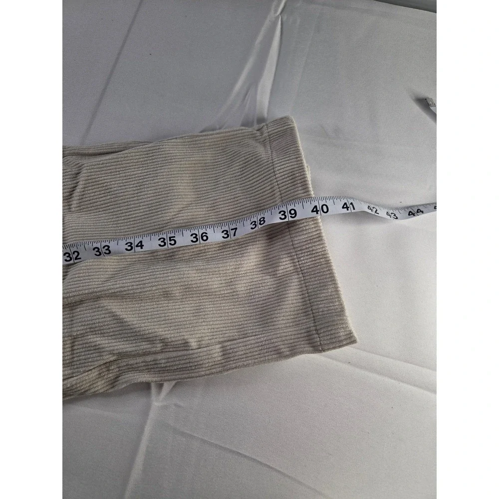 Coolgym Mens Baggy Ribbed Sweatpants Beige Medium New Drawstring Joggers Pockets